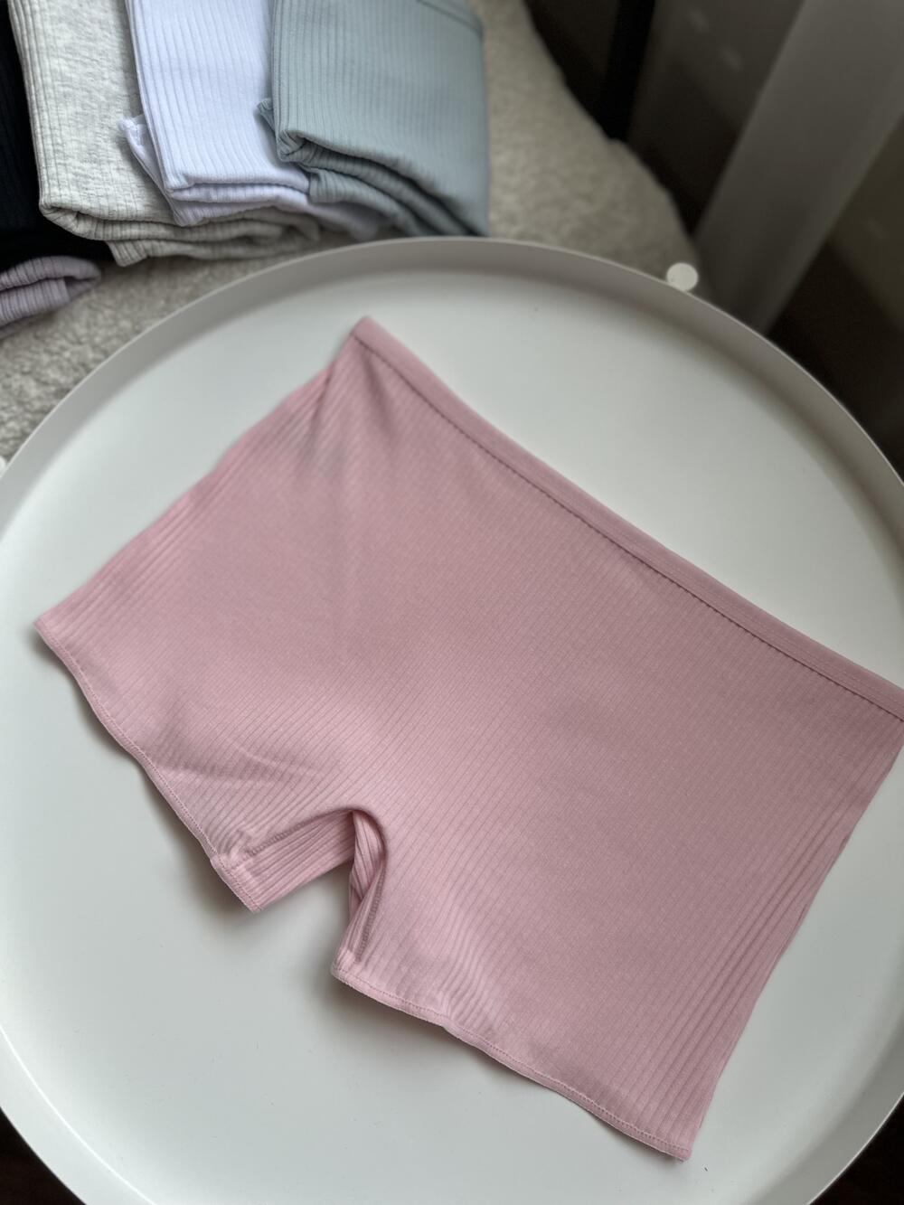 Шортики бавовняні рубчик 81094 Білий, XL/XXL